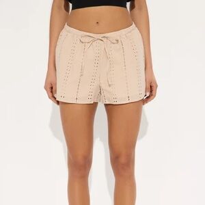 Taupe Eyelet Embroidery Shorts NEW 🏷️